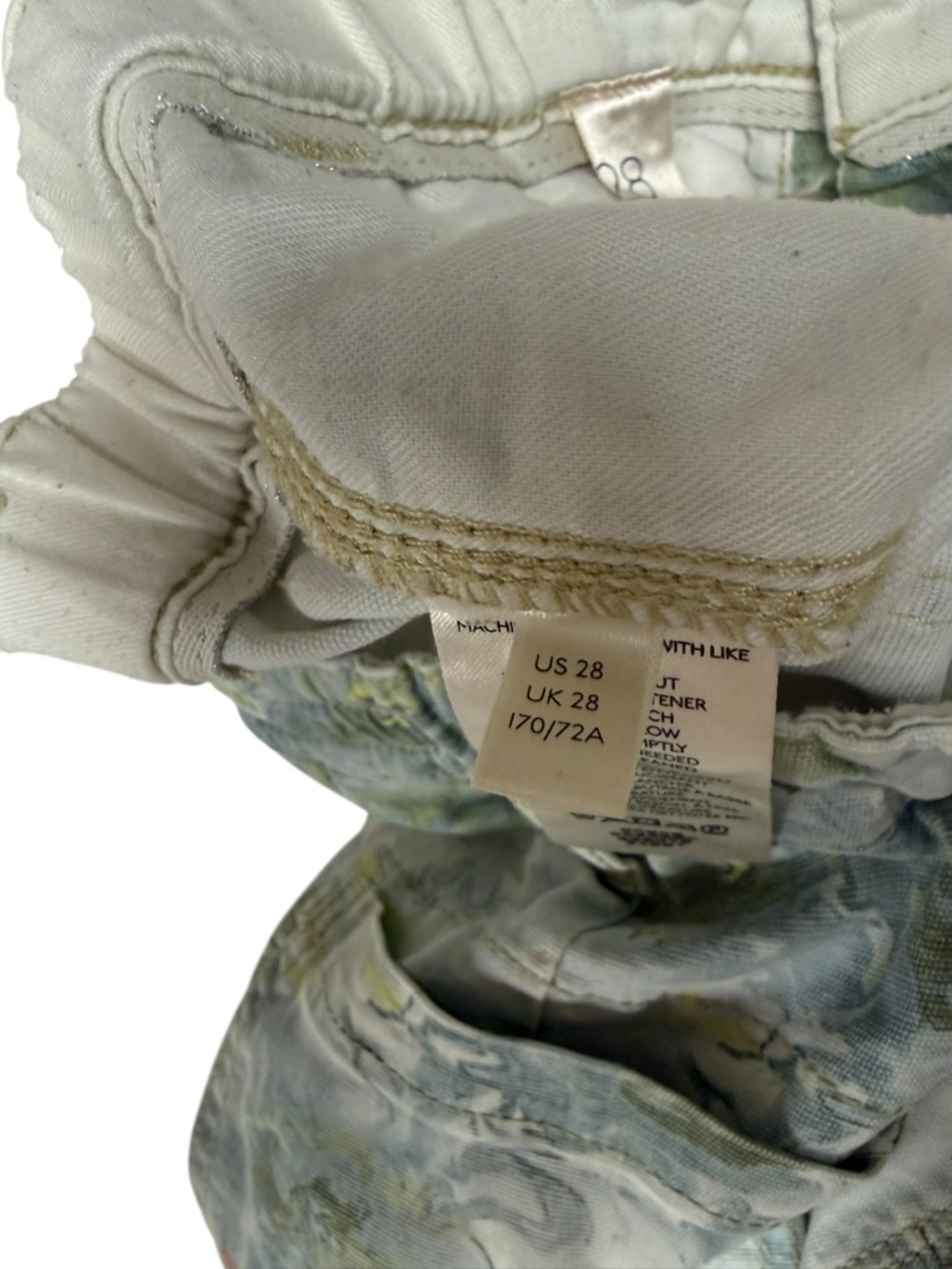 Pilcro The Roamer Pants | Lily Pad Pond Painted Water Colour - Size 28 - Picture 10 of 16